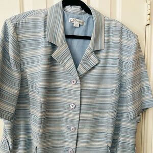 Blue Striped Short Sleeve Shirt and pants set